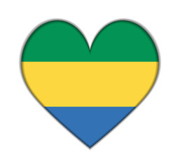 Gabon heart flag vector