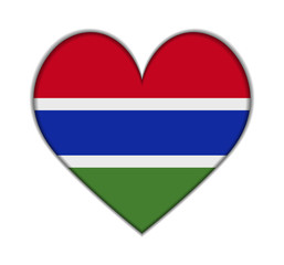 Gambia heart flag vector