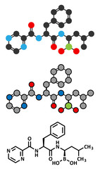 Bortezomib cancer drug (proteasome inhibitor) molecule.