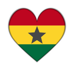 Ghana heart flag vector