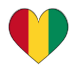 Guinea heart flag vector