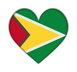 Guyana heart flag vector