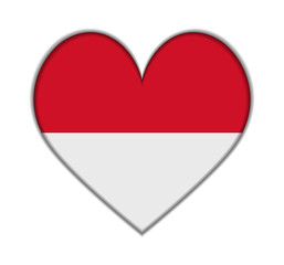 Indonesia heart flag vector