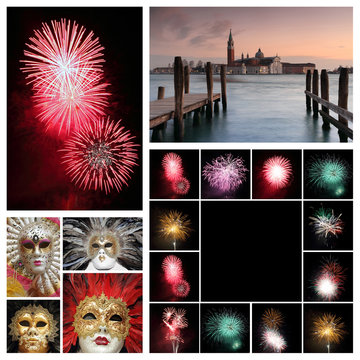 Venetian new years collage