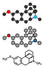 Dextromethorphan cough suppressant drug (antitussive) molecule.