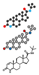 finasteride male pattern baldness drug molecule.