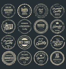 Premium quality retro grunge badges collection