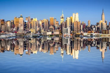 Crédence de cuisine en verre imprimé New York Vue sur la ville de New York sur la rivière Hudson