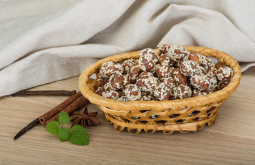 Peanut in honey with sesame seeds