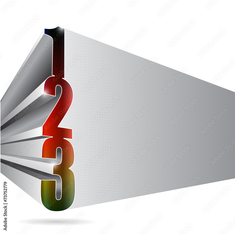 Aufkleber Vector 3D background with 1 2 3 steps and place for text.