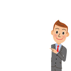 男性会社員とメッセージボード