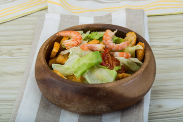 Caesar salad with shrimps