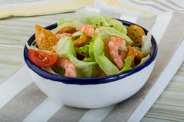 Caesar salad with shrimps