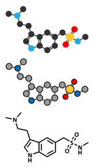 Sumatriptan migraine headache drug (triptan class) molecule.