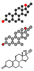 Tibolone endometriosis drug molecule.