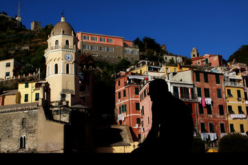 Fototapeta na wymiar Manarola, Cinque Terre, Silhouette