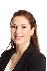 Attractive businesswoman in a suit closeup