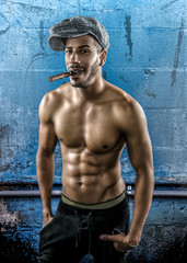 fitness model smoking cigar