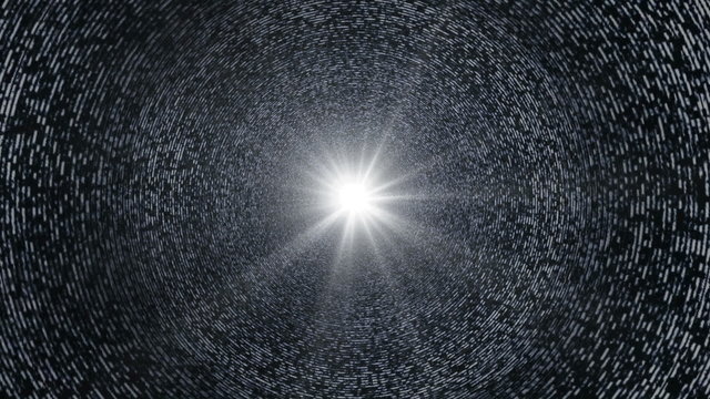 Noise Television Tunnel with Light and Final Transition
