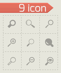 Vector magnifying glass icons set