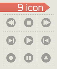 Vector media buttons icons set