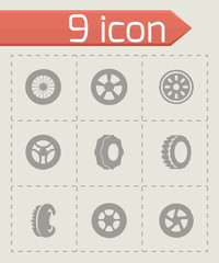 Vector tire icon set