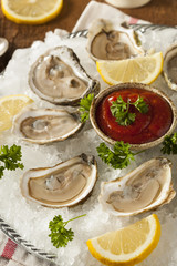 Raw Organic Oysters with Lemon