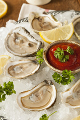 Raw Organic Oysters with Lemon
