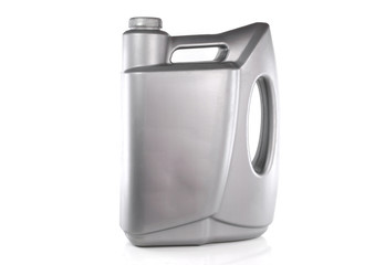 canister with machine oil isolated on white background