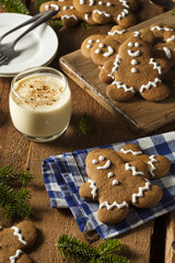 Obraz na płótnie Canvas Homemade Decorated Gingerbread Men Cookies