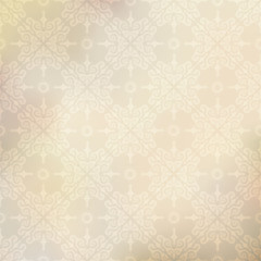 Golden background, white ornament.