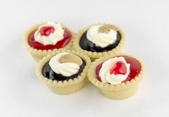 tart vanilla cream on white background