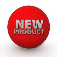 new product circular icon on white background