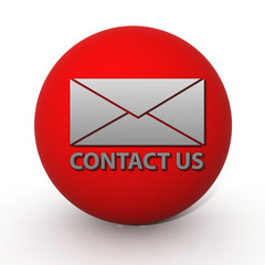 Contact us circular icon on white background