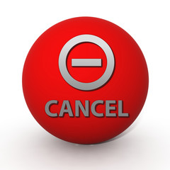 Cancel circular icon on white background