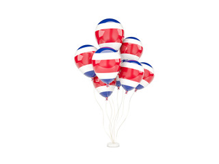 Flying balloons with flag of costa rica
