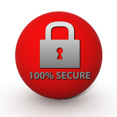 Lock circular icon on white background