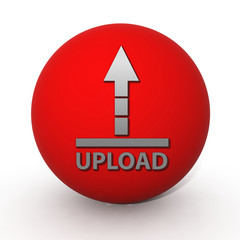 Upload circular icon on white background
