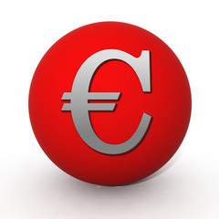Euro circular icon on white background