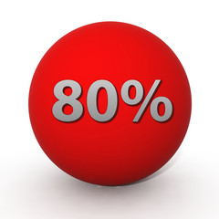 Eighty percent circular icon on white background