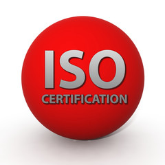 Iso certification circular icon on white background
