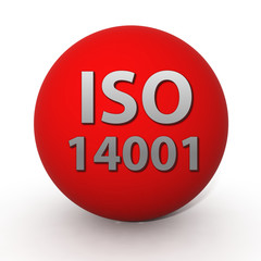 Iso 14001 circular icon on white background