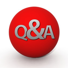 Q&A circular icon on white background