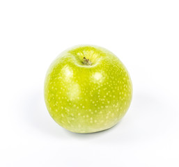 whole green apple  isolated on white background