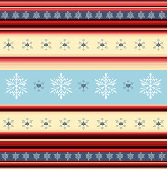 Christmas stripy background with snowflakes