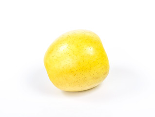 whole yellow apple, isolated on a white background