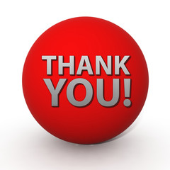 Thank you circular icon on white background