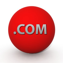 Com circular icon on white background