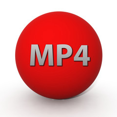 MP4 circular icon on white background