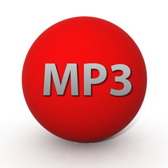 MP3 circular icon on white background